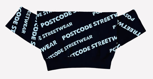 POSTCODE CREW NECK SWEATER BLACK